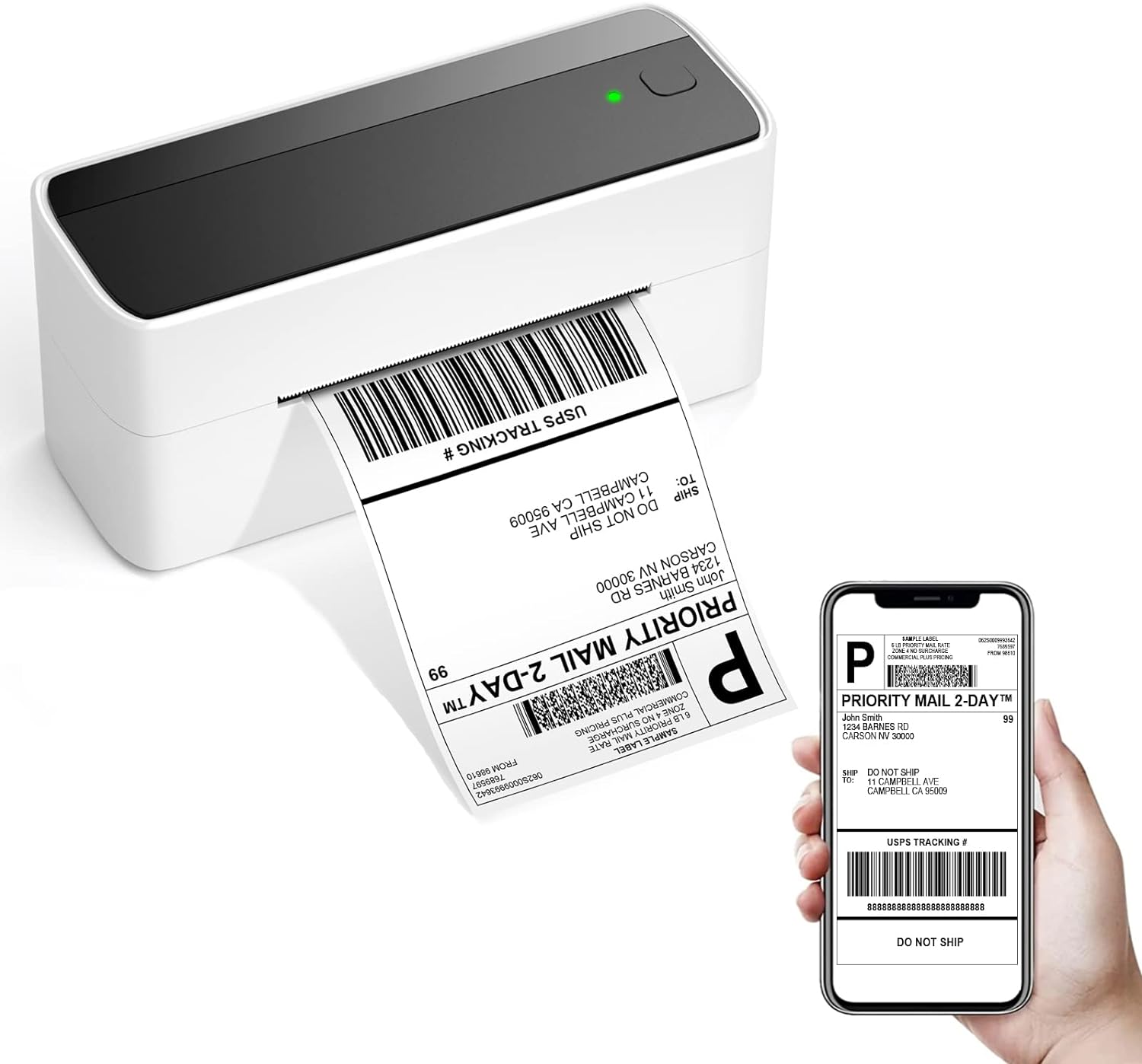 Bluetooth Thermal Label Printer, Wireless Shipping Label Printer 